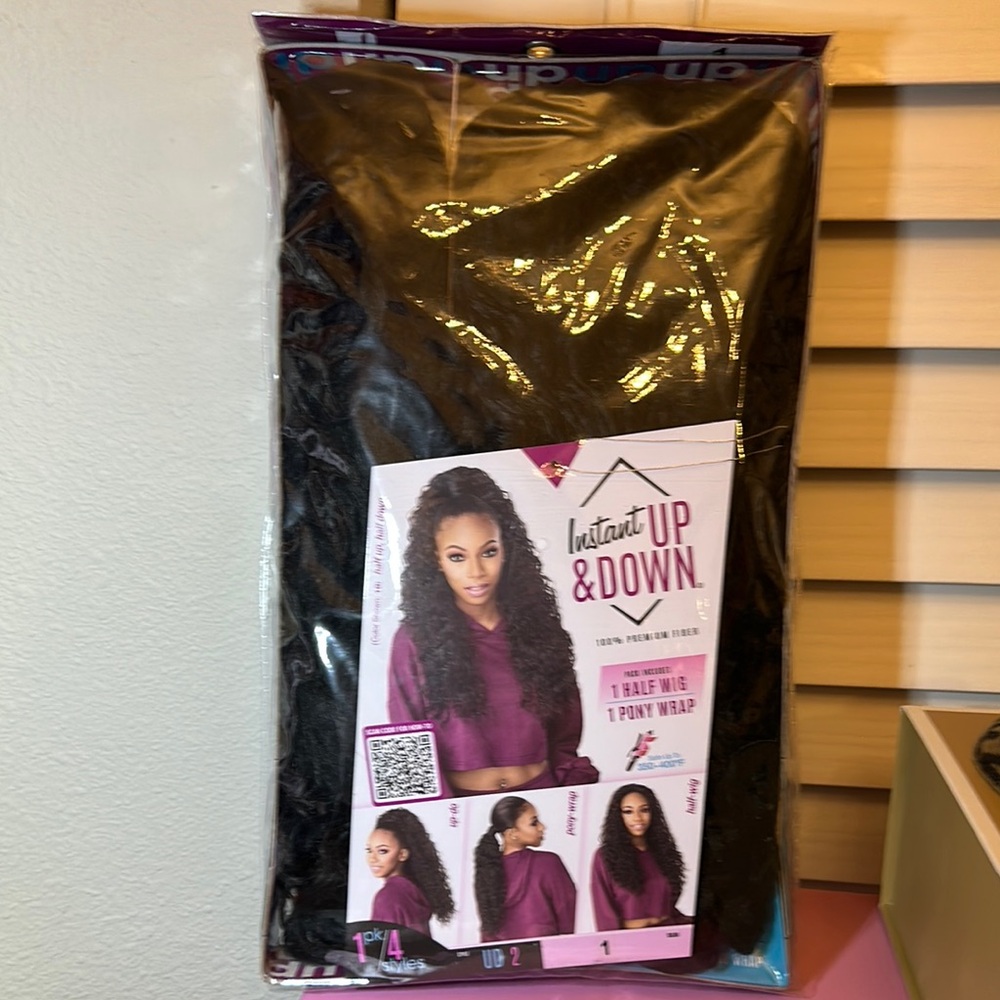 Instant Up & Down Black Hair Extension by [Brand]